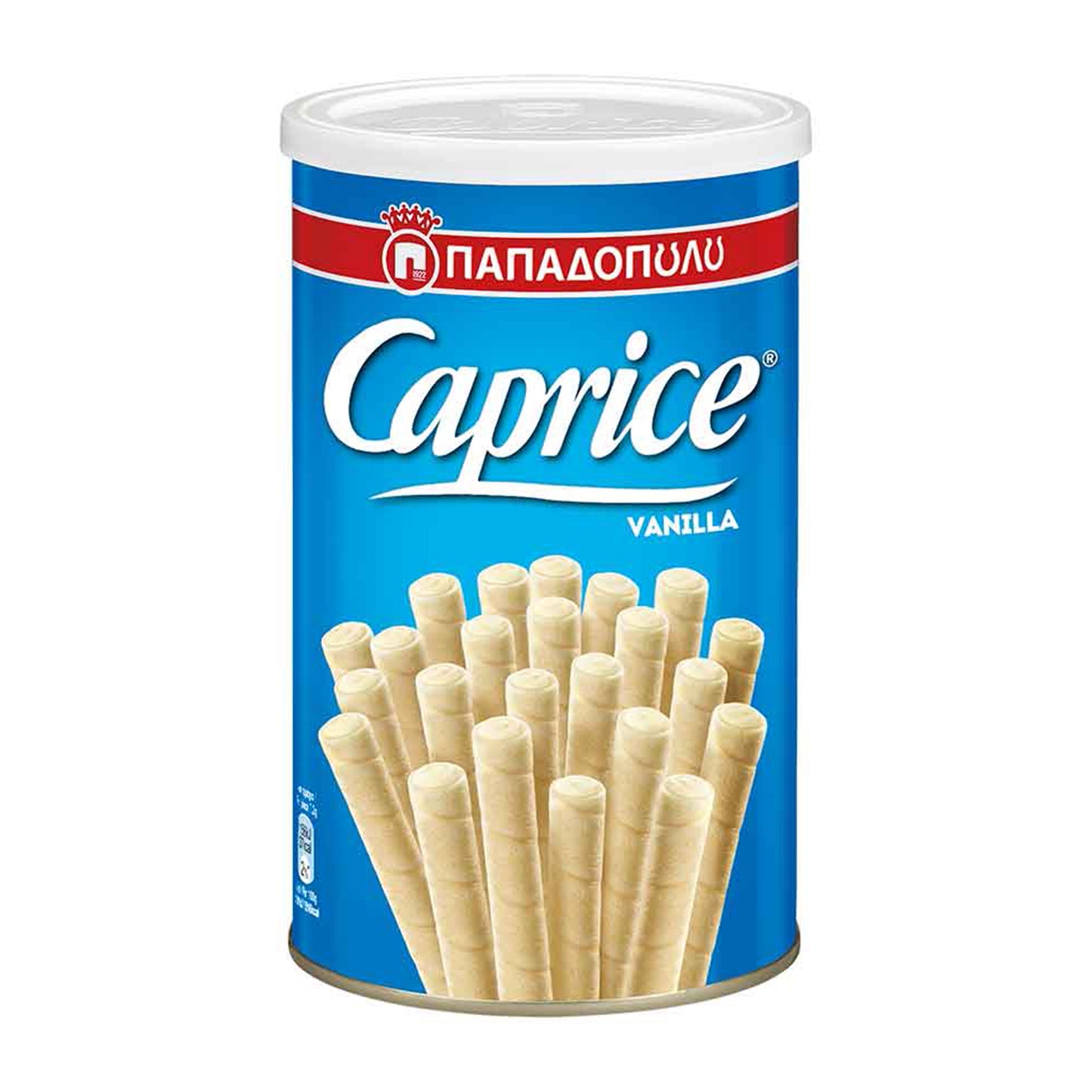 Papadopoulos Caprice Vanilla Wafer Rolls – Greek Wafer Cookies with Vanilla Cream Filling, 250g