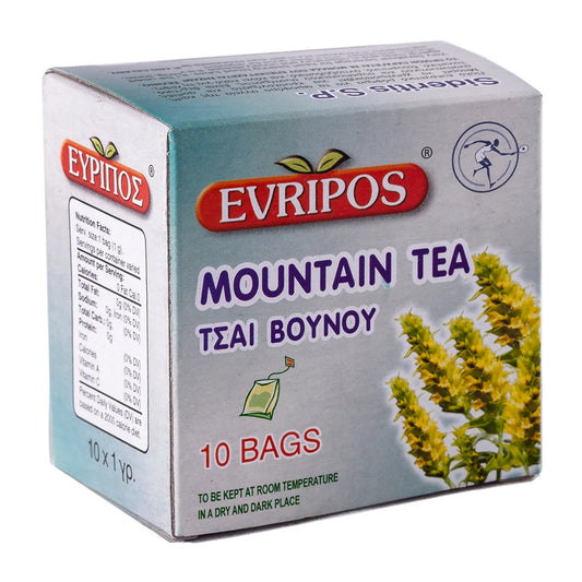 Evripos Mountain Tea – Greek Herbal Tea Bags, 10 Count