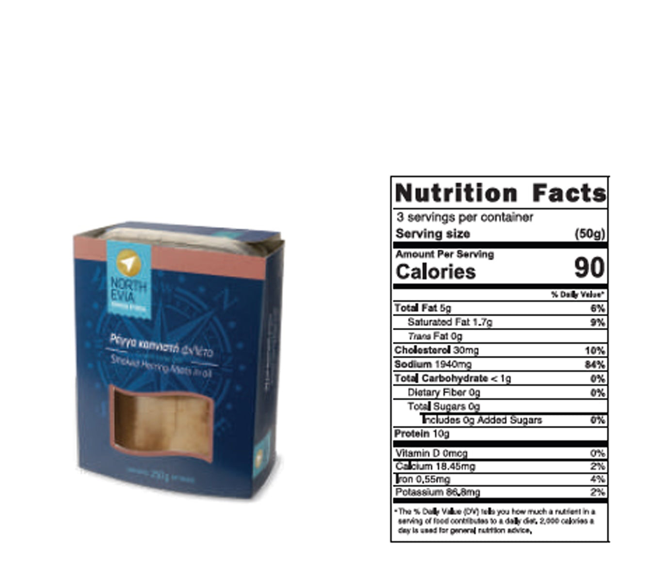 Box of North Face product with nutrition facts label on a white background