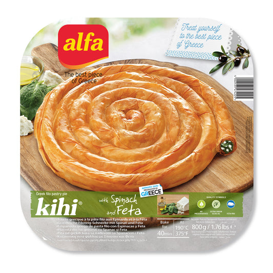 Alfa Kihi Pie with Spinach and Feta – Traditional Greek Kihi Pie with Spinach & Feta 800g